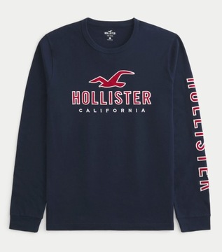 lekka bluza Abercrombie Hollister longsleeve XL granatowa