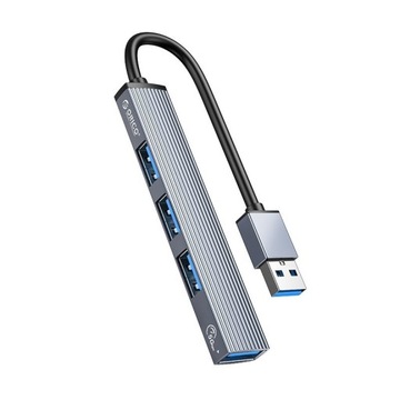 Mini Hub USB 4 porty 2.0/3.0 Orico AH-A13-GY-BP srebrny