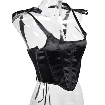 Women Sexy Gothic Corset Crop Top Overbust Bustier