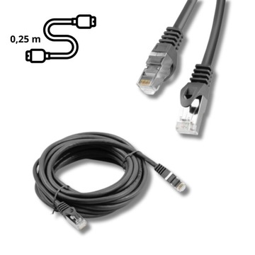kabel do Internetu 0,25m LANBERG Patchcord kat.6 0.25M UTP czarny