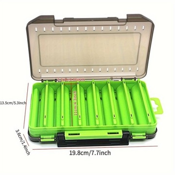 МНОГОФУНКЦИОНАЛЬНАЯ ДВУХСТОРОННЯЯ КОРОБКА ДЛЯ РЫБОЛОВНЫХ ПРИМАН, вмещает 16 предметов.