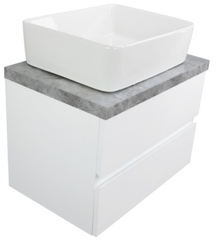 LAKIEROWANA SZAFKA ŁAZIENKOWA + BLAT BETON | 50 CM