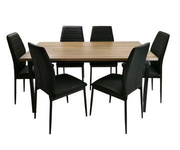 КОМПЛЕКТ МЕБЕЛИ ДЛЯ ДОМАШНЕЙ СТОЛОВОЙ ГОСТИНОЙ, 6 СТУЛЬЕВ MARK + СТОЛ VITO 120x80x75 MIX