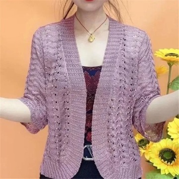 Summer Ice Silk Knitted Sunscreen Coat 2023 New Lo