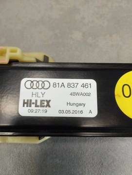 AUDI Q2 MECHANIZMUS OKNO LEVÝ PŘEDNÍ 81A837461