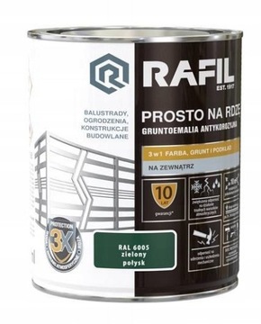 RAFIL PROSTO Na Rdzę 0,75L Zielony RAL 6005 POŁYSK