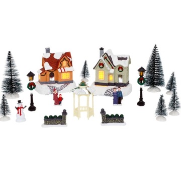 WIOSKA ŚWIĄTECZNA MAGIC VILLAGE LED 17 ELEMENTÓW