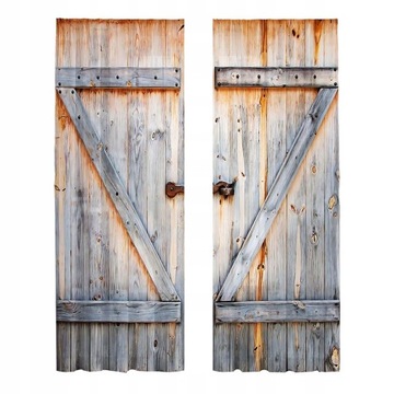 zasłony do drzwi stodoły rustykalne drewniane