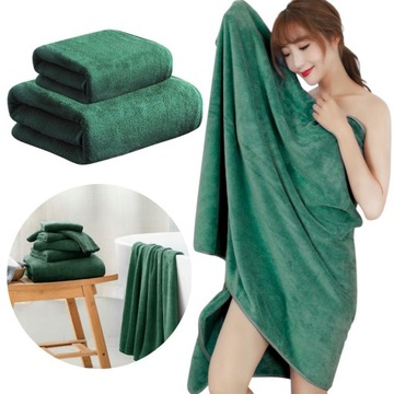 KOMPLET 2 RĘCZNIKÓW KĄPIELOWYCH MIKROFIBRA 50X100 I 70X140 SZYBKOSCHNĄCYCH