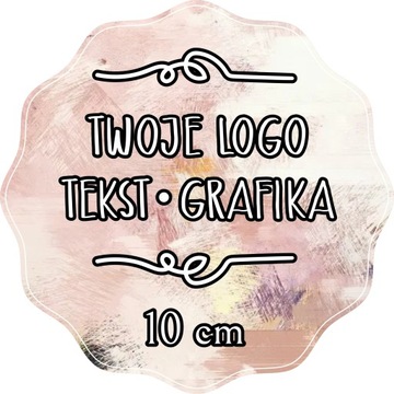 Naklejki ETYKIETY Firmowe dowolny własny nadruk grafika LOGO 100 mm 20szt