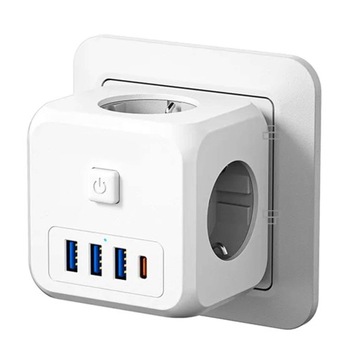 Сетевой разветвитель, зарядное устройство, воровской адаптер, 3 розетки европейского стандарта.