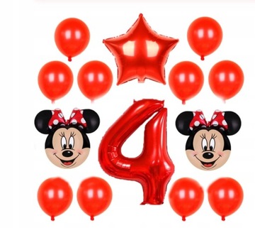 BALONY URODZINOWE MYSZKI MINNIE ZESTAW - sanxing 4