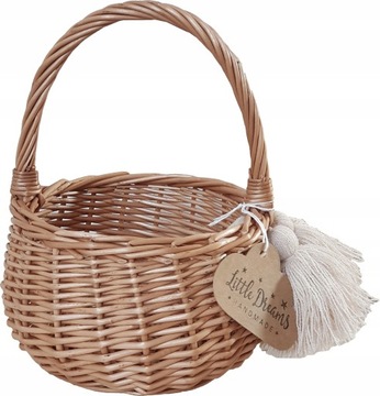 KOSZYCZEK WIKLINOWY MAŁY NATURALNY CHWOSTY BOHO