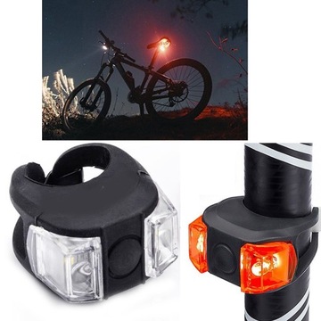 ВЕЛОСИПЕДНЫЕ ФАРЫ СВЕТОДИОДНЫЕ ВЕЛОСИПЕДНЫЕ ФАРЫ ПЕРЕДНЯЯ ЗАДНЯЯ 2 ШТ.