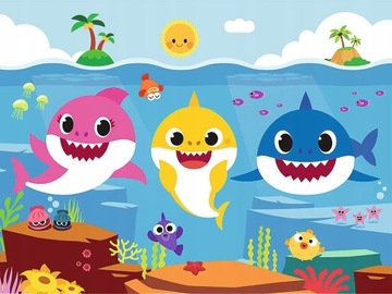 PUZZLE 30 EL BABY SHARK PODWODNY ŚWIAT REKINÓW 3L+