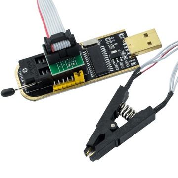 Programator EEPROM i Flash USB CH341A SOIC8 SOP8 SOP16 ZIF-16 + klips