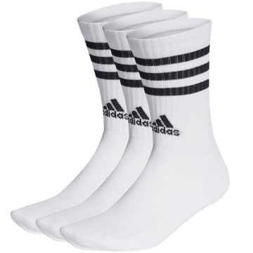 Skarpety adidas 3-Stripes Cushioned Crew Socks 3P białe HT3458 M 40-42