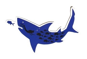 Naklejka nurkowanie granatowy rekin