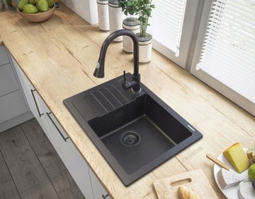 РУЧКА FATTERN С ВЫДВИЖНЫМ ИЗЛИКОМ, ЧЕРНЫЙ ПЯТНИЧНЫЙ ГРАНИТ