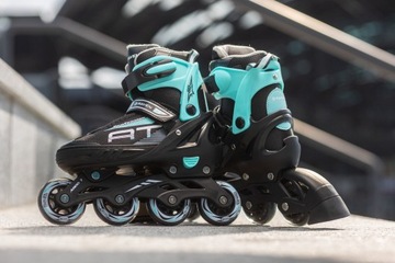 Регулируемые фигурные коньки 2 в 1 RAVEN Profession Black/Mint 35-39