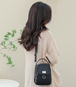 TOREBKA SASZETKA DAMSKA ELEGANCKA NA RAMIĘ CZARNA WIELOKOLOROWA JAKOŚĆ