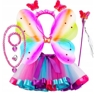 НАряд БАБОЧКИ НАряды БАБОЧКИ КРЫЛЬЯ ФЕИ КОСТЮМ ЮБКА ПОВЯЗКА НА ГОЛОВУ 7в1