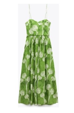 Letnia sukienka zielona bawełna 100% Zara S-M