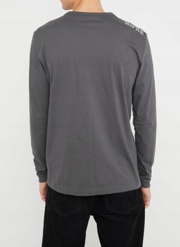 HUGO BOSS Męska Bluzka Premium Szary Longsleeve Logo _ XL