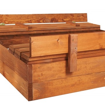 ДЕРЕВЯННАЯ ПЕСОЧНИЦА ПРОПИТОЧНАЯ, ЗАКРЫТАЯ 140х140см С СКАМЬЯМИ ПРОИЗВОДИТЕЛЬ