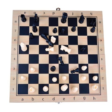 ДЕРЕВЯННЫЕ ШАХМАТНЫЕ ШАШКИ 34x34 ФОН 3в1 КЛАССИЧЕСКАЯ ИГРА