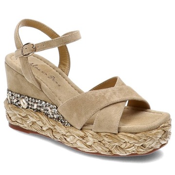 Beżowe Sandały Alma En Pena Eleganckie Buty
