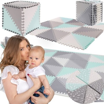 Duża Mata Edukacyjna PIANKOWA PUZZLE dla Dzieci