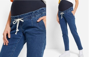 BONPRIX _DYI 0B7 PROSTE SPODNIE JEANSOWE Z Z WSTAWKĄ CIĄŻOWĄ _/ 48