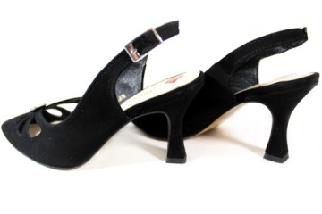 Maccioni 377 R.39 Кожаные черные замшевые сандалии