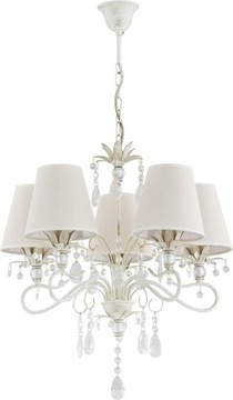 Lampa żyrandol glamour abażury kryształki LUKRE