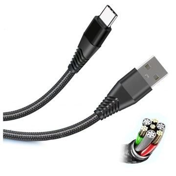 PRZEWÓD KABEL USB-C OPLOT 6A QUICK CHARGE MOCNY