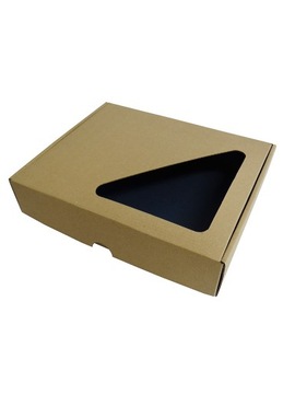 Karton z okienkiem 23,5/19,5/5cm modry wewn. E