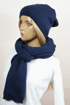 KOMPLET CZAPKA bez pompona + SZALIK # 64