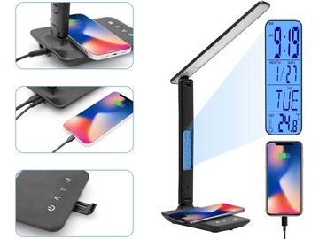 ŁADOWARKA INDUKCYJNA LAMPKA LED NA BIURKO - ALOGY