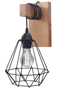 LAMPA ŚCIENNA KINKIET LED LOFT DREWNO DRUCIAK 015d
