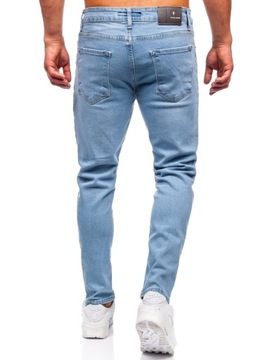 SPODNIE JEANSOWE MĘSKIE SLIM FIT NIEBIESKIE 6472 DENLEY_33/L