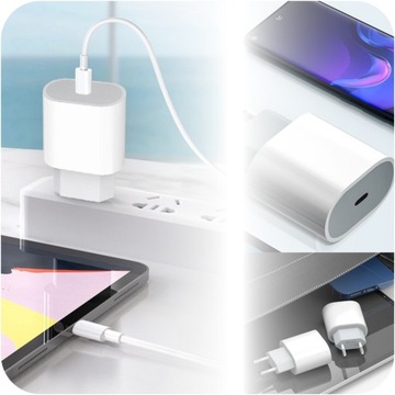 БЫСТРОЕ ЗАРЯДНОЕ УСТРОЙСТВО USB-C 20ВТ CUB + КАБЕЛЬ ДЛЯ ПОДСВЕТКИ IPHONE 1М