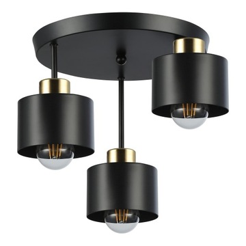 LAMPA WISZĄCA SUFITOWA ELZA 3x E27 ŻYRANDOL LOFT kinkiet czarny miedź