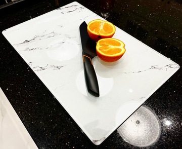 Deska szklana do krojenia 40x30 6mm CIEMNE DESKI KAWA