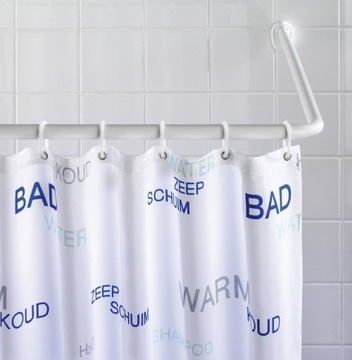 УГЛОВАЯ ДУШЕВАЯ рейка, БЕЛАЯ УНИВЕРСАЛЬНАЯ WENKO