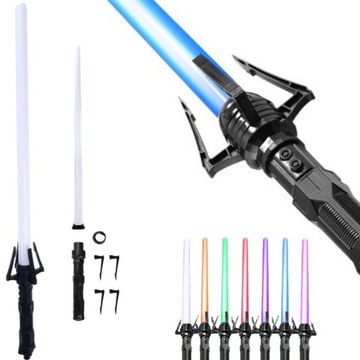 MIECZ ŚWIETLNY STAR WARS LIGHTSABER TELESKOPOWY LED ŚWIATŁO DŹWIĘK 7 RGB