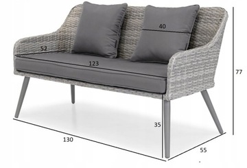 Комплект садовой мебели: Стол, Стулья, Диван