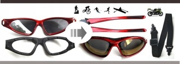 ZESTAW TREK PASEK OKULARY ETUI PRZECIWSŁONECZNE I2