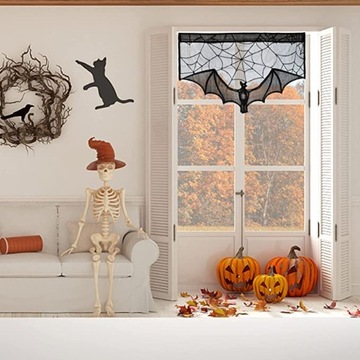 ЧЕРНЫЙ ЗАНАВЕС ДЛЯ ХЭЛЛОУИНА ЛЕТУЯ ПАУТИНКА