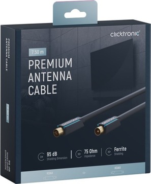 CLICKTRONIC Przyłącze antenowe TV IEC kabel 7,5m